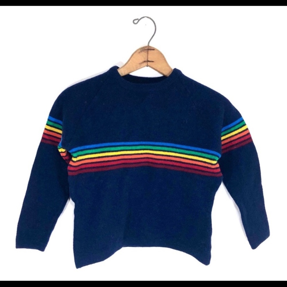 Vintage 70’s Wool Rainbow Cropped Sweater